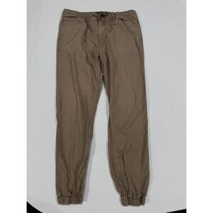 Express Pants Women Size L Brown Jogger Tapered Cotton Elastic Waist BLEMISH